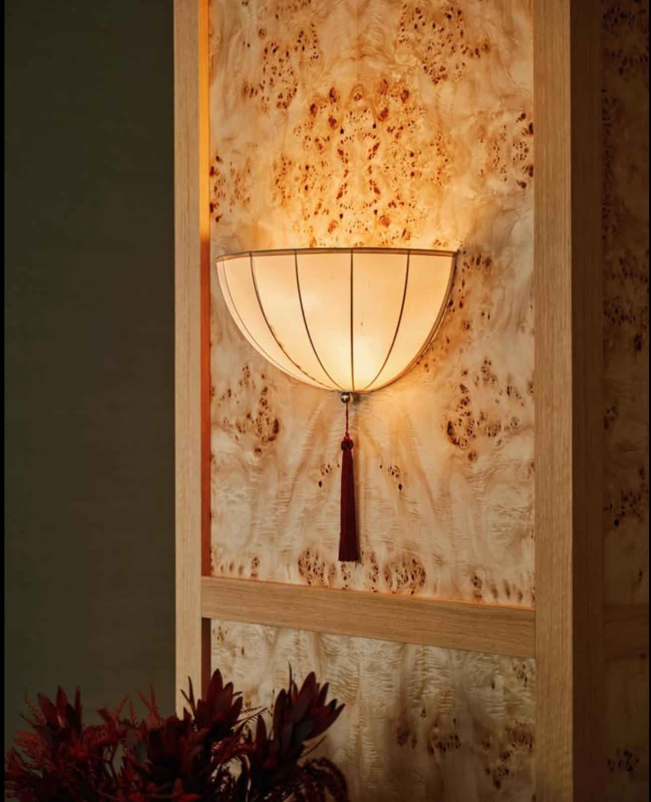 Stoffabteilung Wiener Werkstaette Seide Wandleuchte Wandlampe im Angebot 2