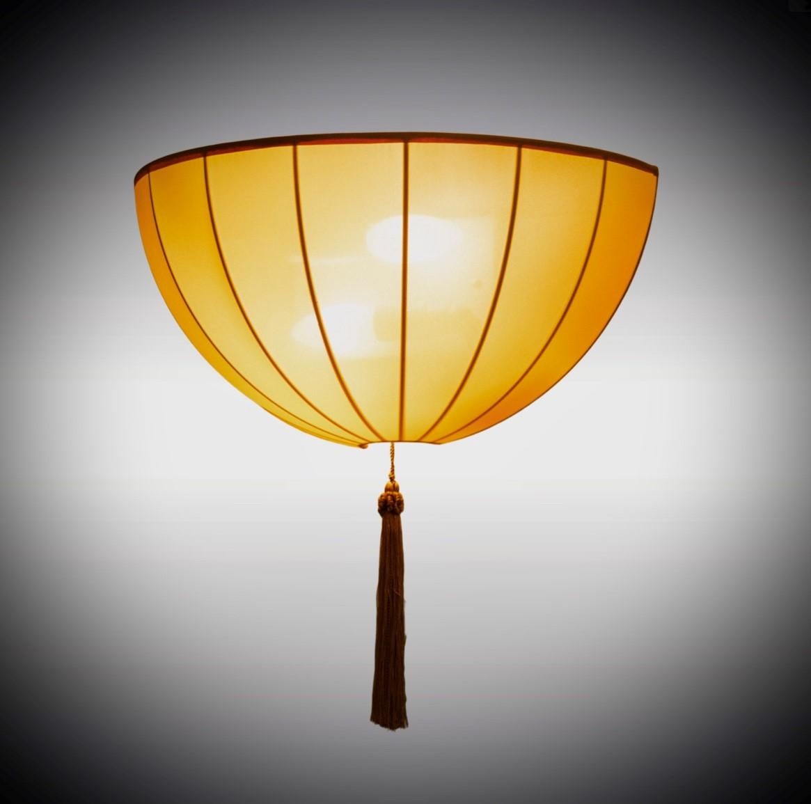 Brass Fabric Department Wiener Werkstaette Silk Wall Light Wall Lamp For Sale