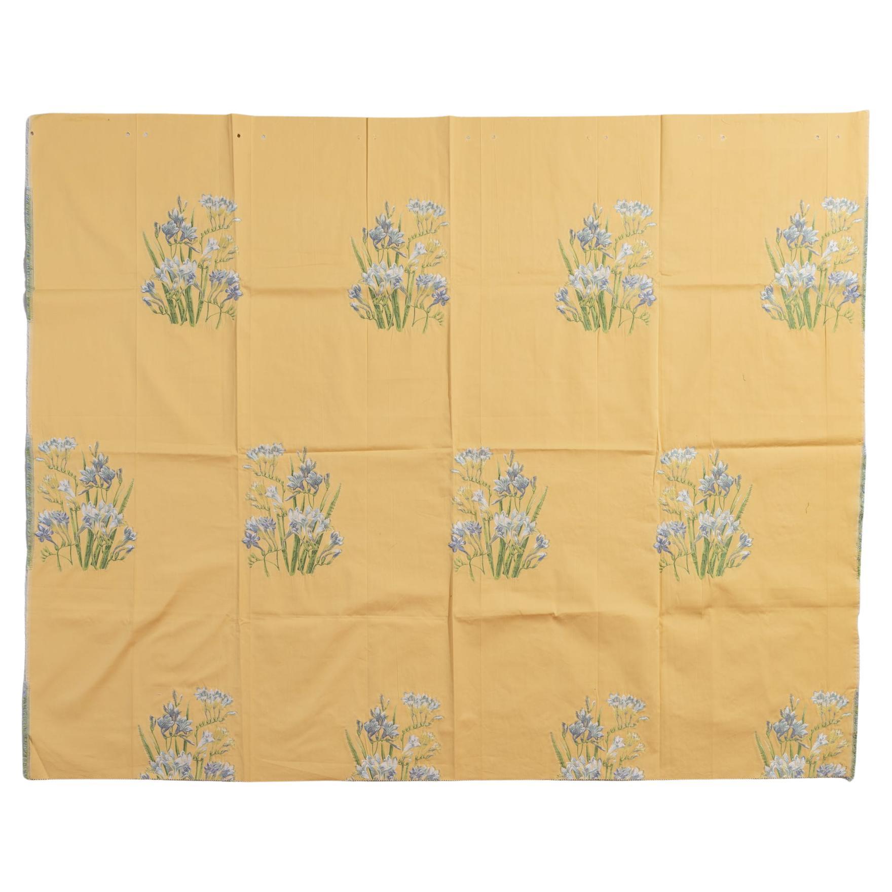 Fabric Lampas with Blue Freesias and An Idea