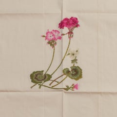 Stoffreste Lampas mit Geranien mit einer IDEA