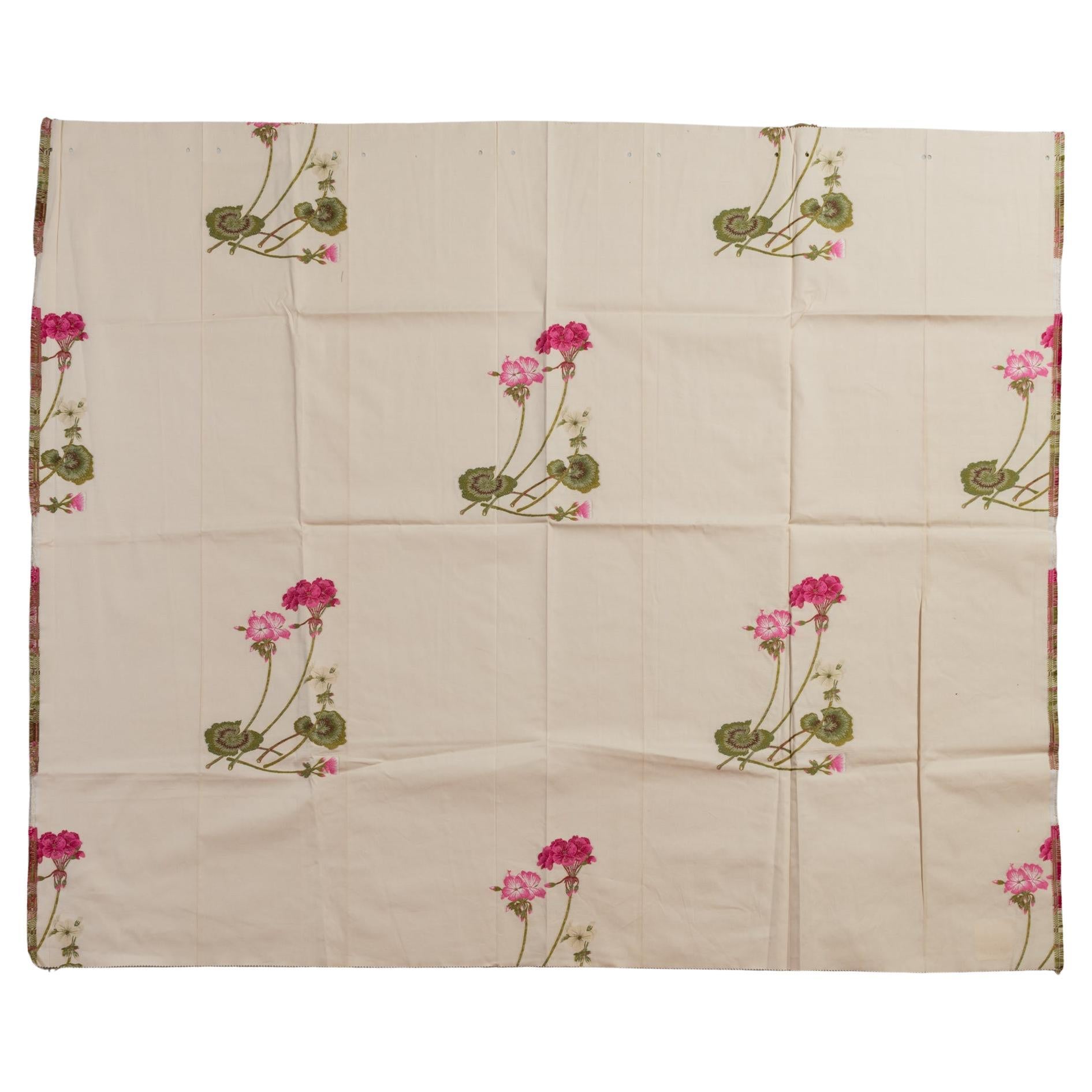 Fabric Lampas with Geraniums with An Idea