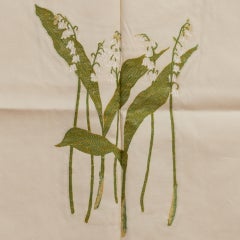 Stoffreste Lampas mit Maiglöckchen