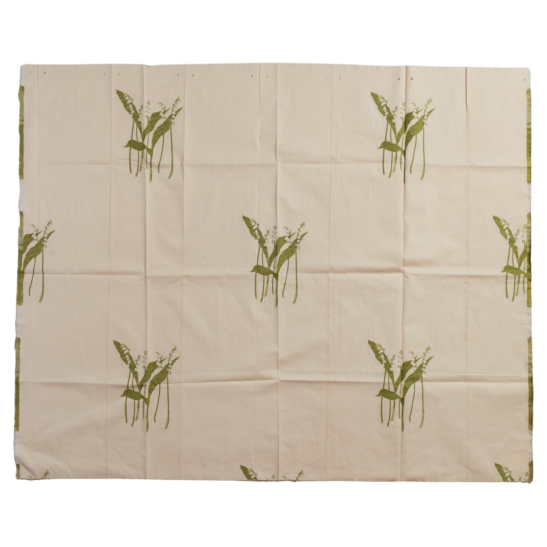 Fabric Lampas with Lilies of The Valley For Sale
