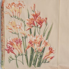 Antique Pink Freesia Fabric Remnant by Avigdor, 1990, Cotton-Viscose