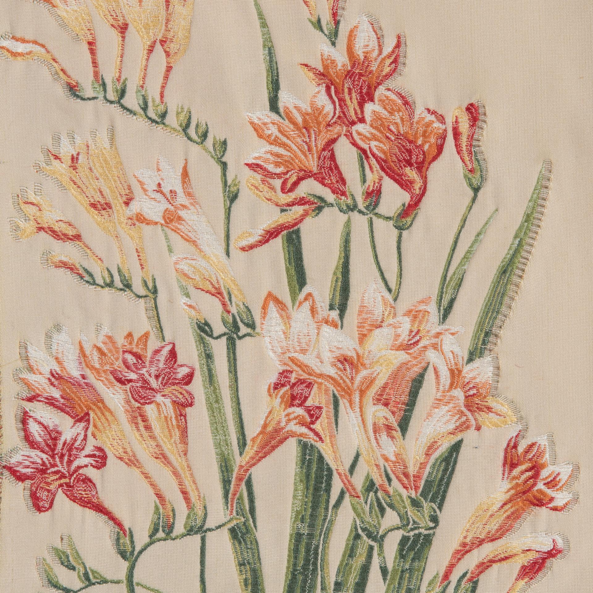 Other Fabric Lampas with Pink Freesia with An Idea For Sale