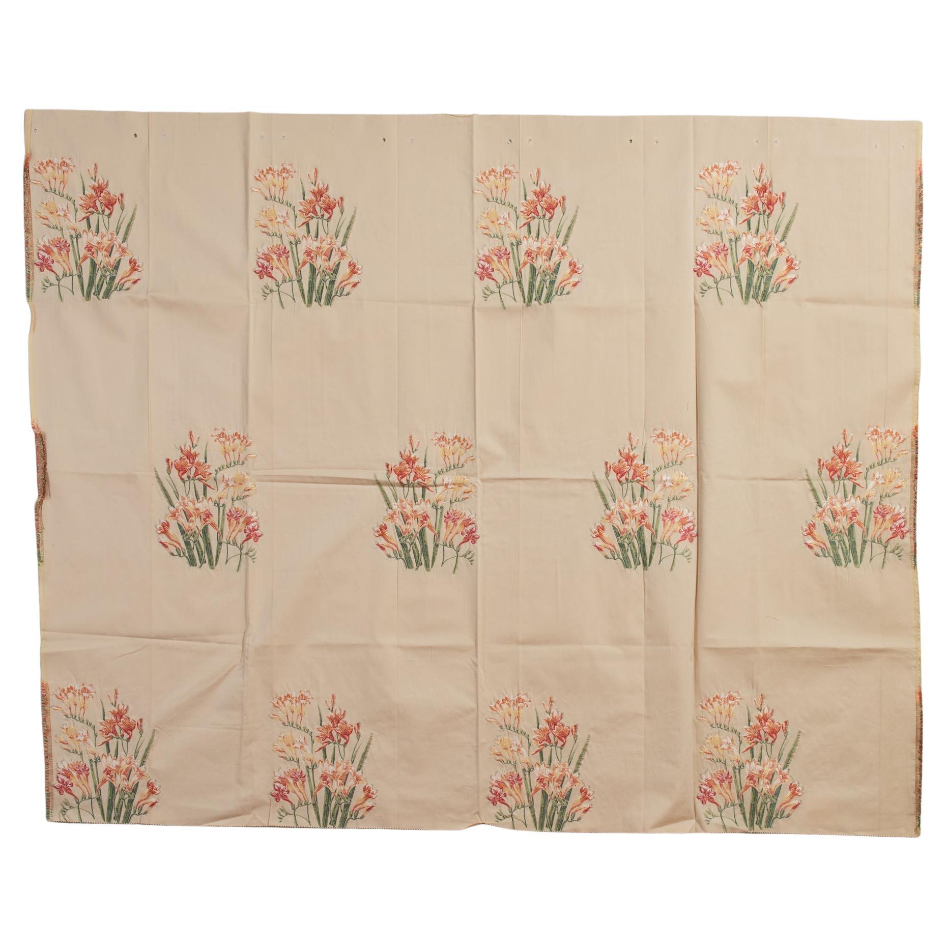 Fabric Lampas with Pink Freesia with An Idea