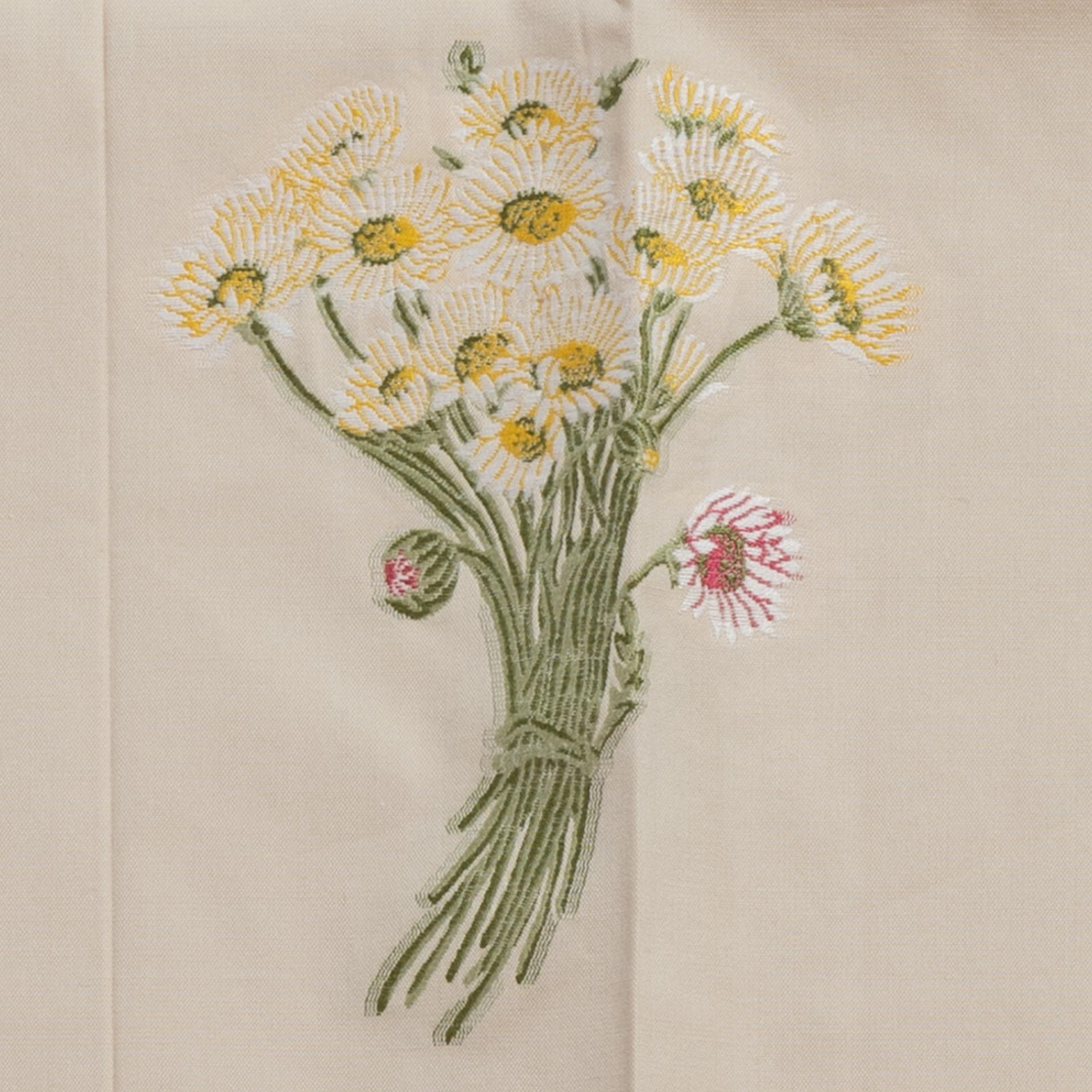 Italian Fabric Lampas with Daisies and An Idea For Sale