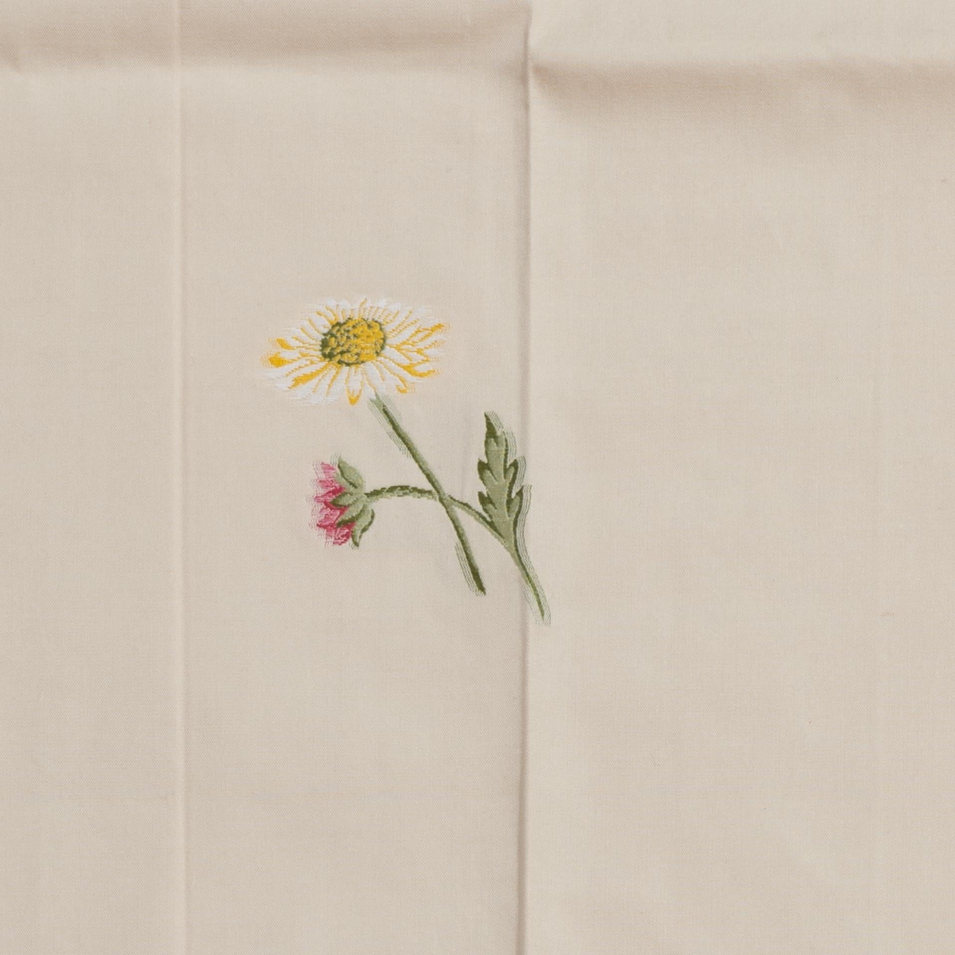 20th Century Fabric Lampas with Daisies and An Idea For Sale
