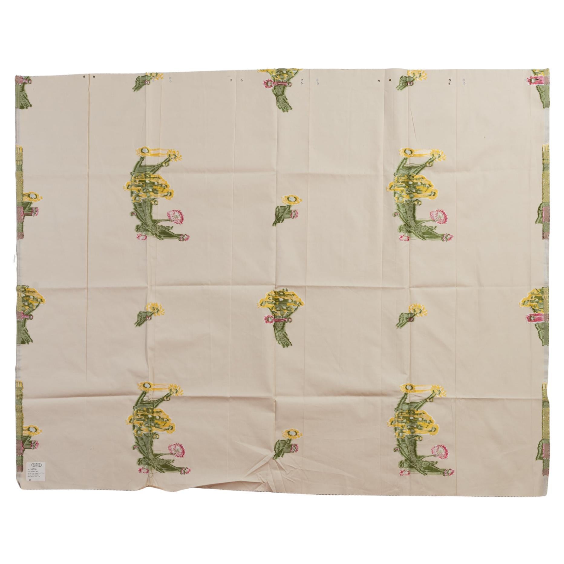 Cotton Fabric Lampas with Daisies and An Idea For Sale
