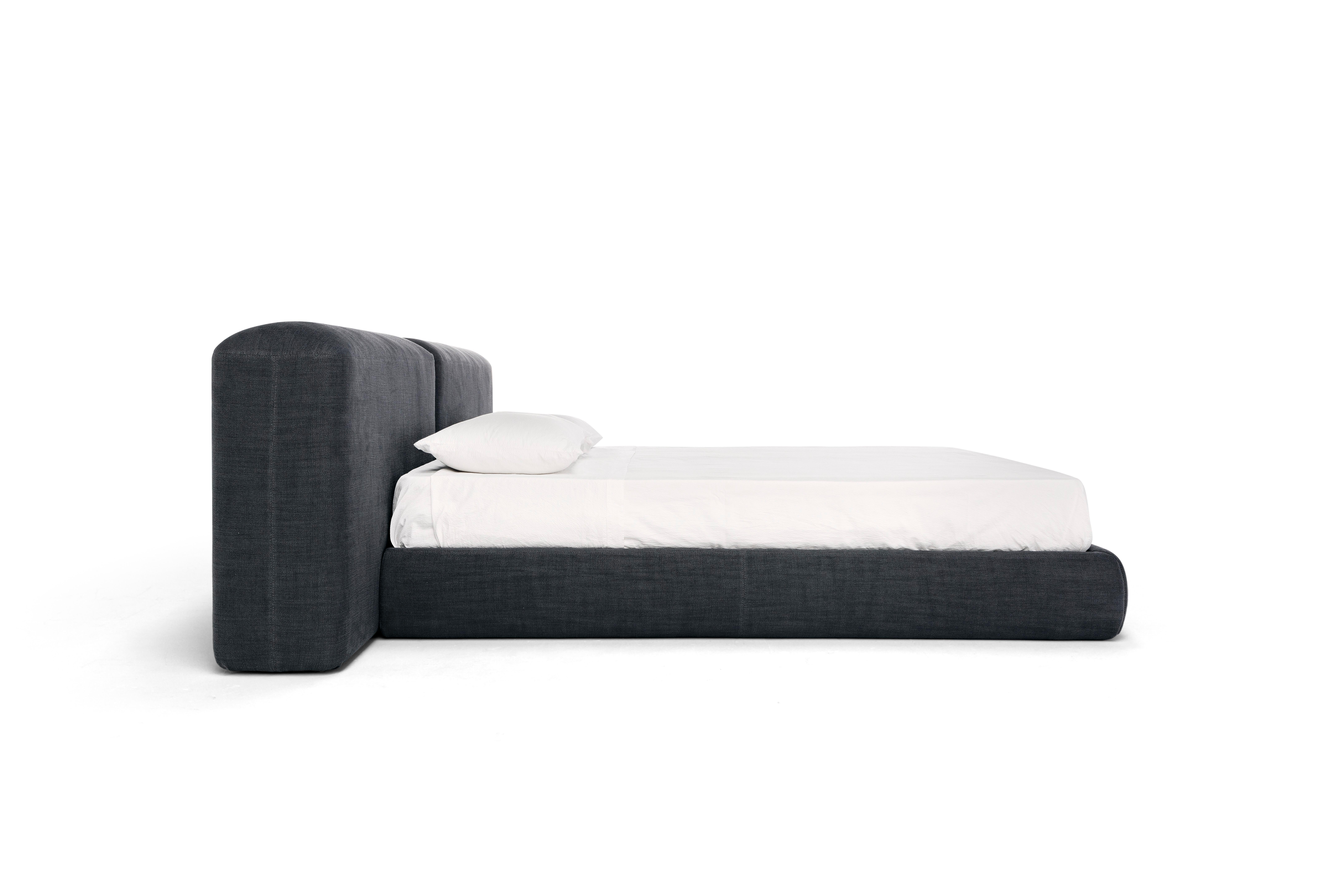 Post-Modern Fabric Lapis Bed by Amura Lab For Sale