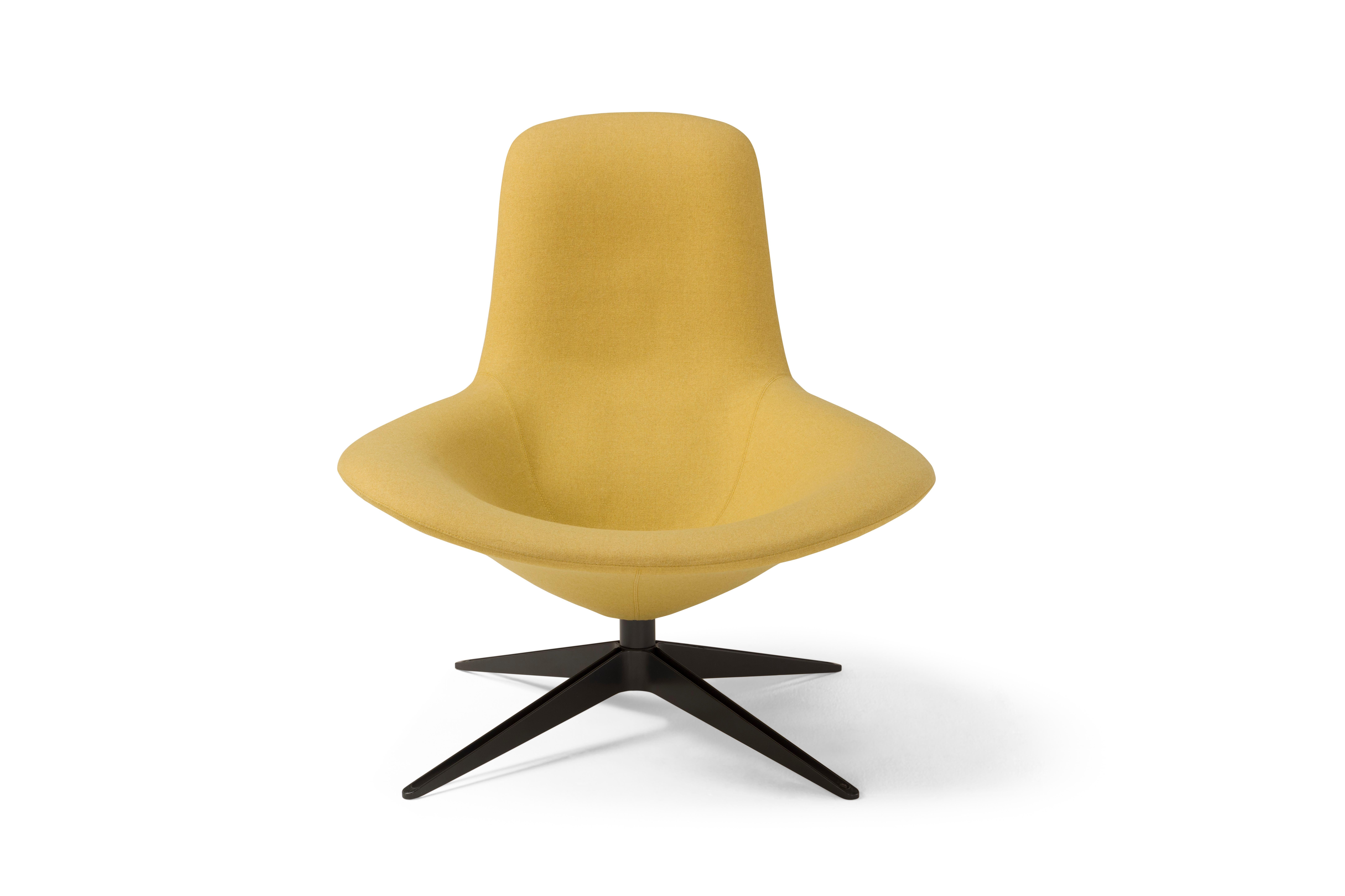 Fauteuil pivotant en tissu Medea par Amura Lab
Dimensions : L 93 x D 88 x H 100 cm
Matériaux : STRUCTURE : mousse de polyuréthane moulée + fibre de verre PADS : mousse de polyuréthane, densité 35+45 kg/m³ BASE : métal.

Laboratoire Amura :
Dans leur