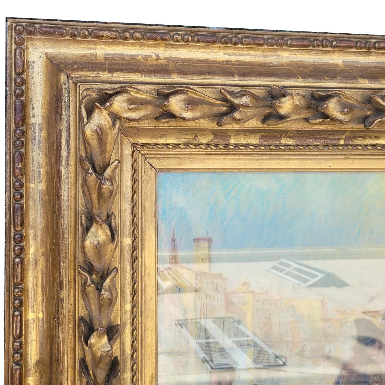 Mercanti di stoffe a Venezia, pastello incorniciato, inizio XX secolo in vendita 8