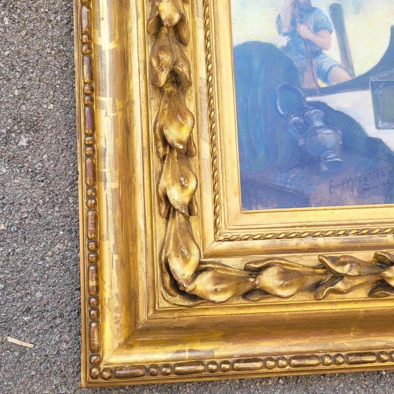 Mercanti di stoffe a Venezia, pastello incorniciato, inizio XX secolo in vendita 9