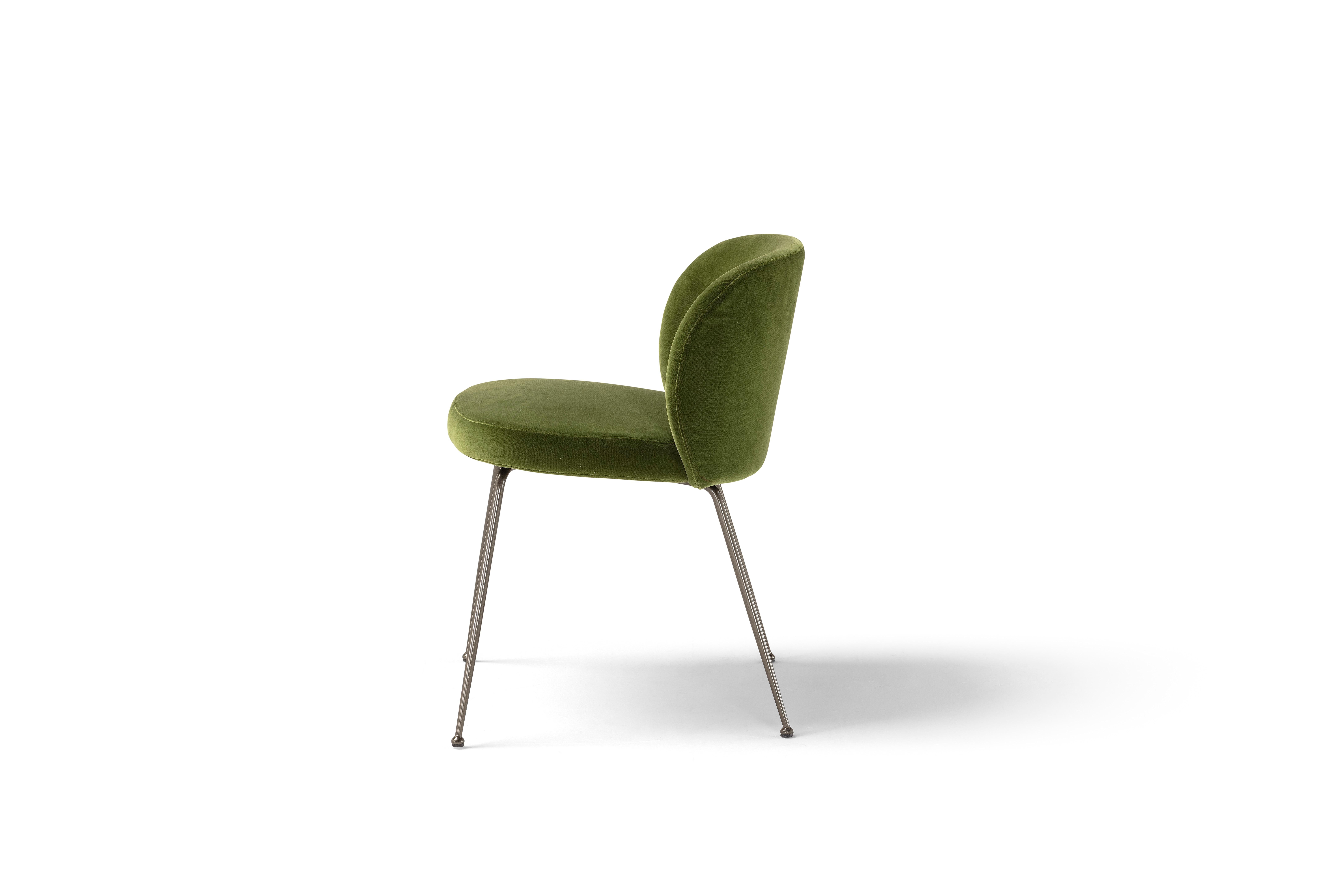 Italian Fabric Monnalisa Chair without Arms by Amura Lab For Sale