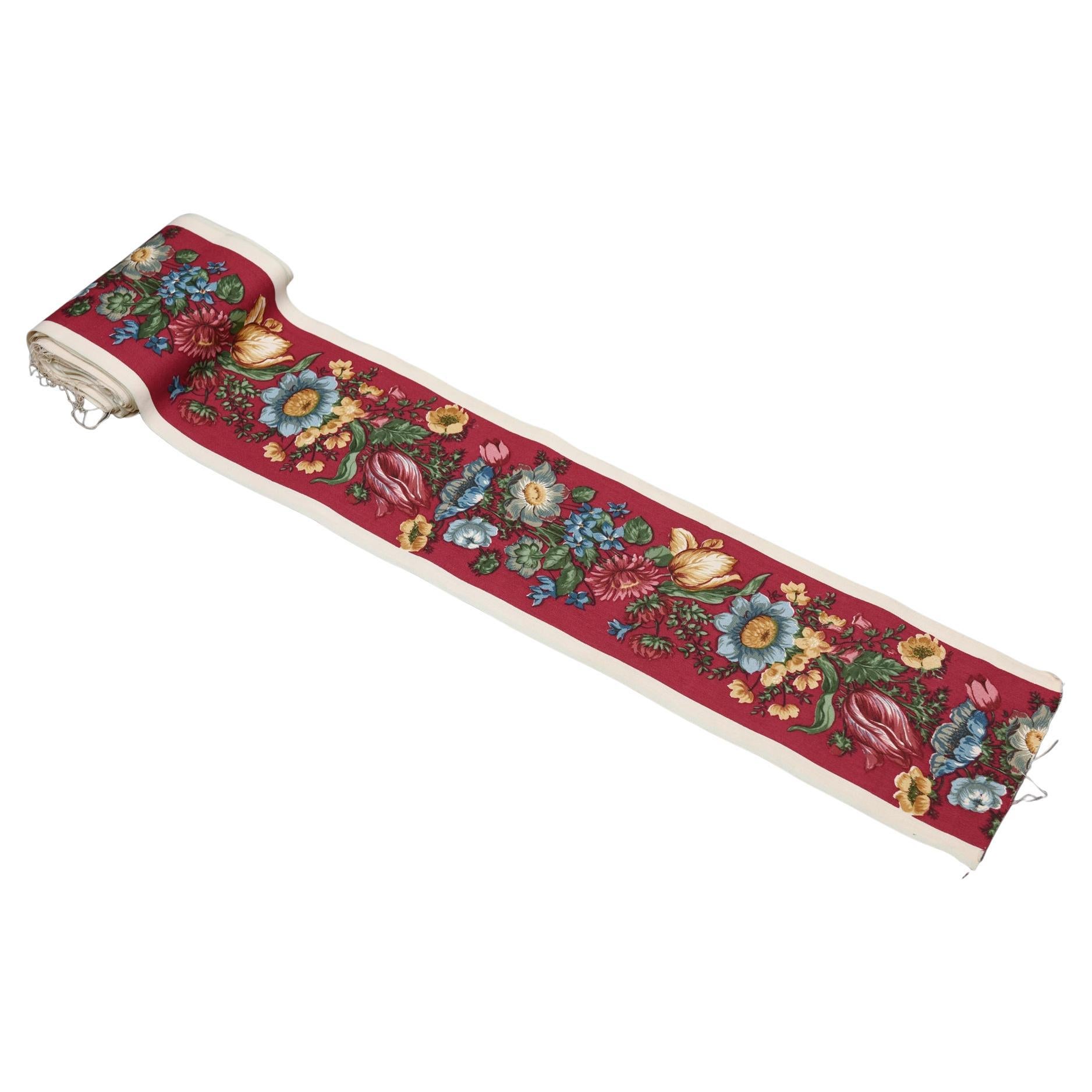Fabric Ornamental Border with Flowers