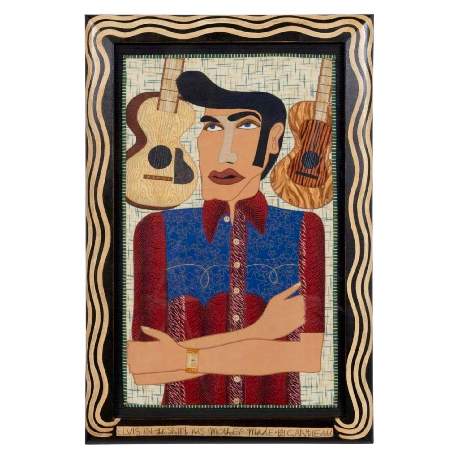 Fabric Painting of Elvis by Chris Roberts-Antieau