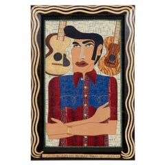 Fabric Painting of Elvis by Chris Roberts-Antieau