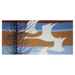 Fabric Panel Wall Art Flying Birds