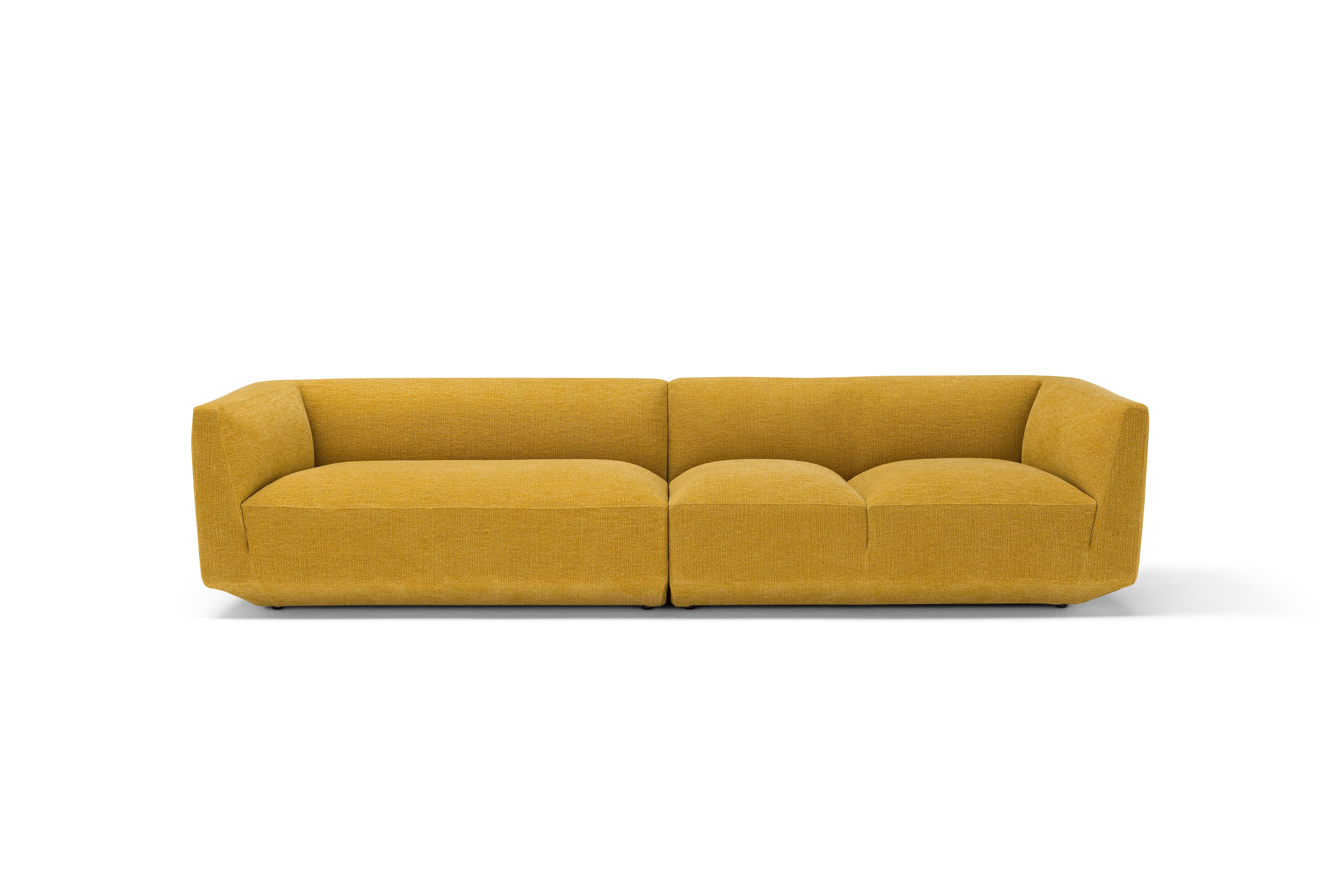 Fabric Panis Deep Sofa Composition by Amura Lab
Dimensions: W 297 x D 97 x H 70 cm
Materials: FRAME: solid wood and multiply. SUSPENSIONS: rubber and polypropylene belts. SEATS: polyurethane foam, density 30kg/m3, memory foam. BACK CUSHIONS: