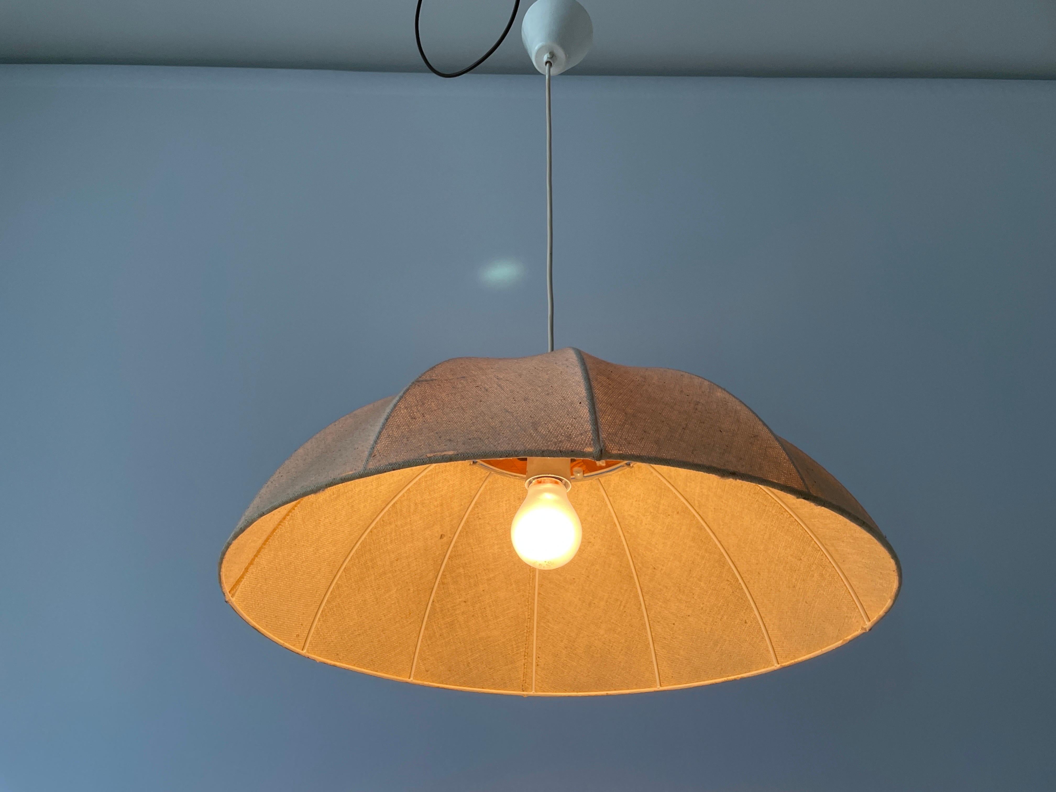 Fabric Pendant Lamp with Teak Detail by Domus, 1960s, Germany 9