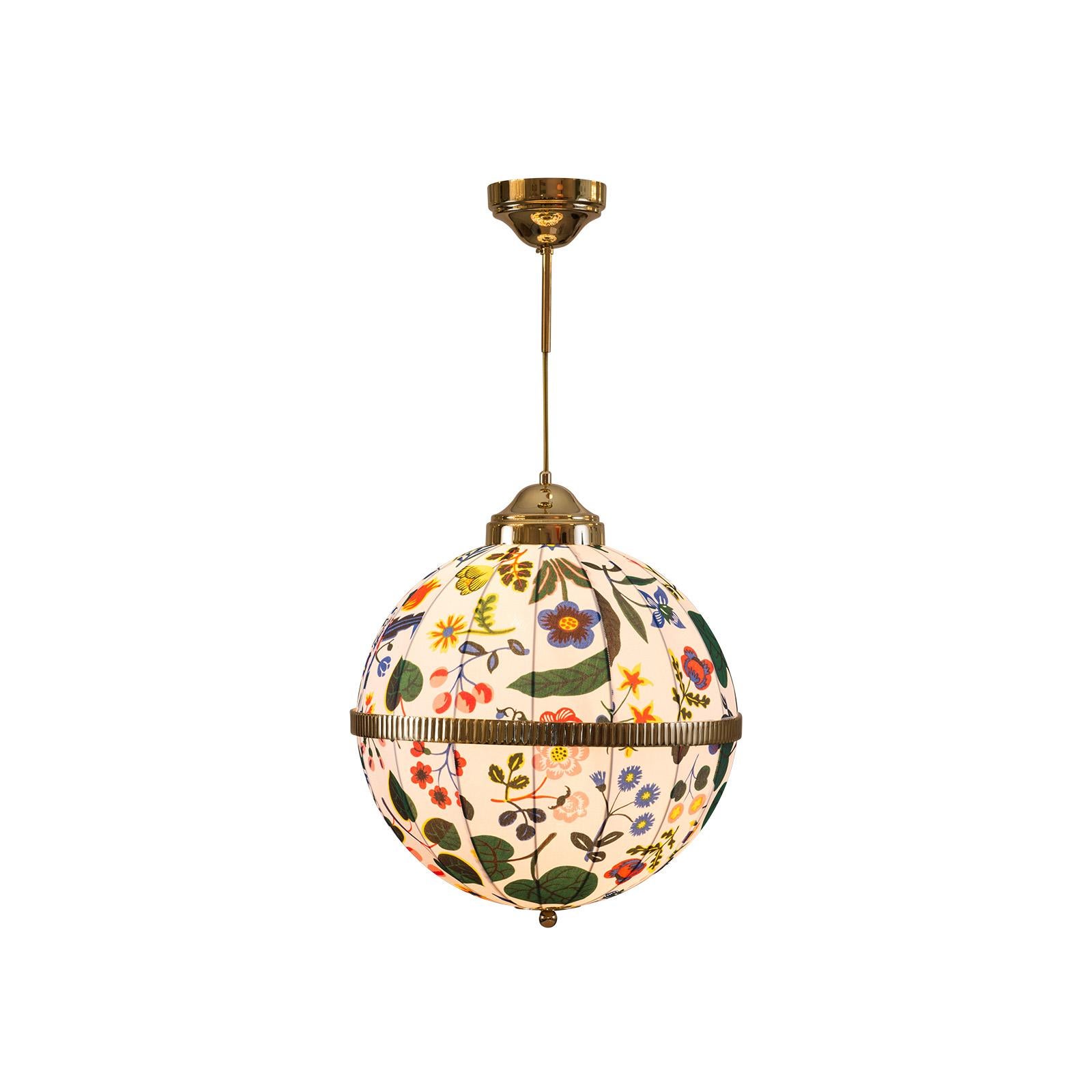 Art Deco Fabric Pende Woka Chandelier For Sale