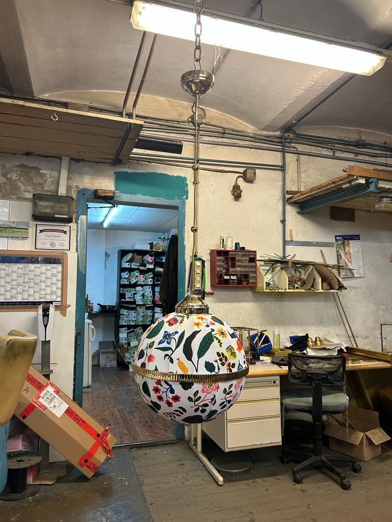 Austrian Fabric Pende Woka Chandelier For Sale
