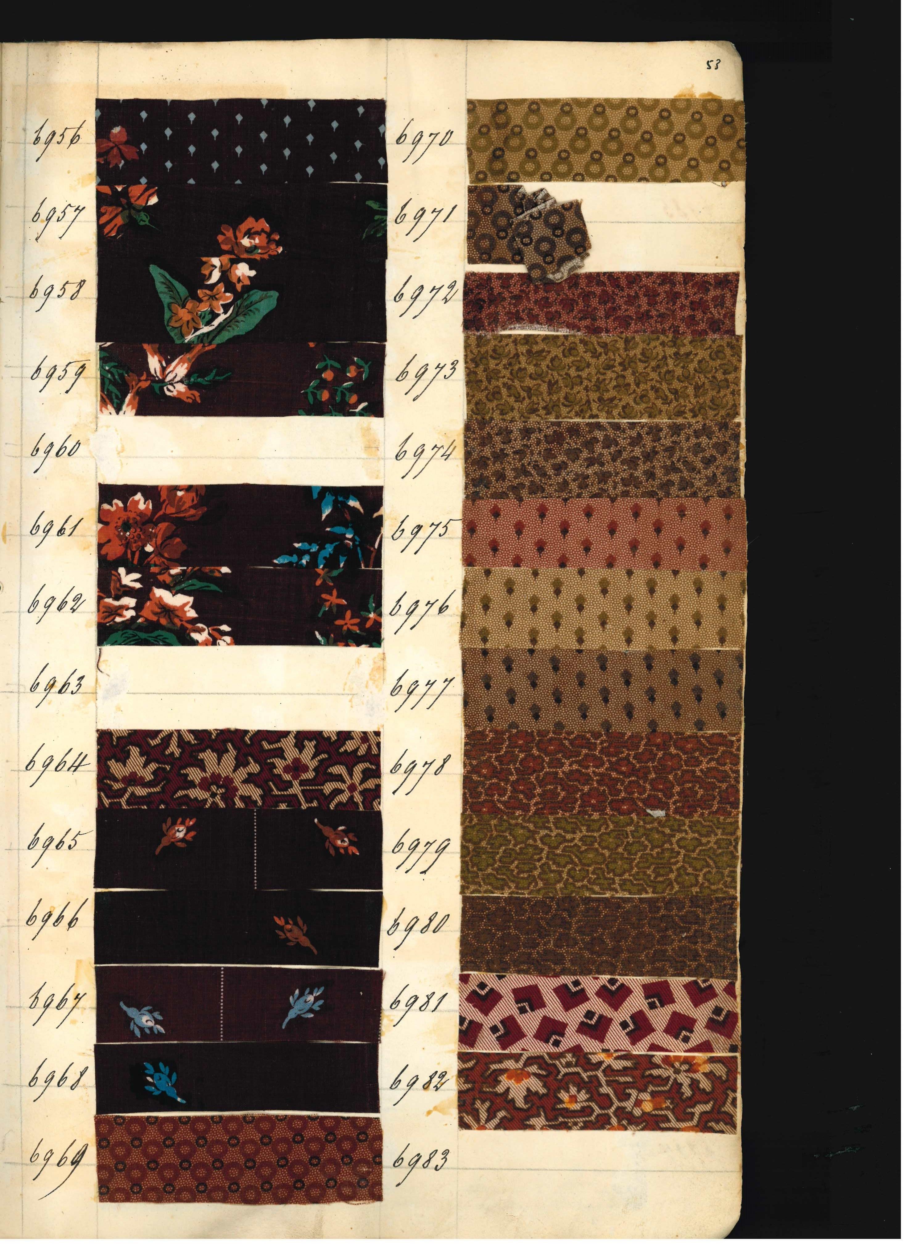 Fabric Sample Book Dated 1835 from Dollfus Mieg Et Compagnie For Sale ...