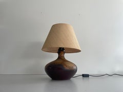 Fabric Shade and Ceramic Table Lamp by PAN Leuchten, 1960s, Germany