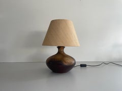 Fabric Shade and Ceramic Table Lamp by PAN Leuchten, 1960s, Germany