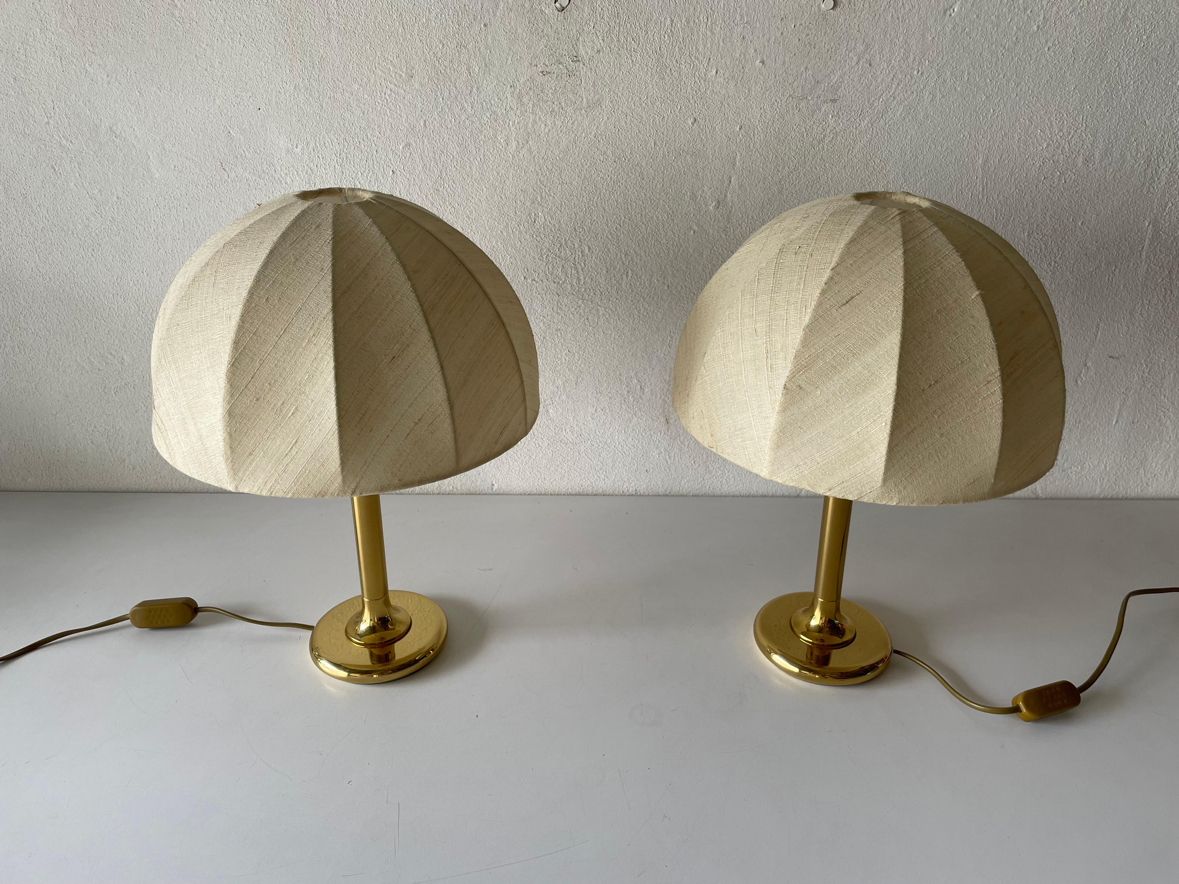 Fabric shade & brass body elegant pair of bedside lamps by ERU, 1980s, Germany

Minimal and natural design with fabric
Very high quality.
Fully functional.


Original cables and plugs. These lamps are suitable for EU plug socket. Switch