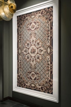 Fabric Tapestry with Artistic Rug Design Upholstered Panel on Demand