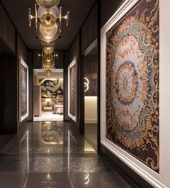 Tapiz de tela con diseño de alfombra artística Panel tapizado a petición