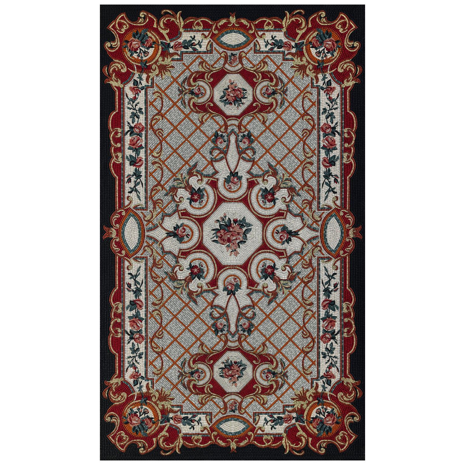 Fabric Tapestry with Artistic Rug Design Upholstered Panel on Demand For Sale