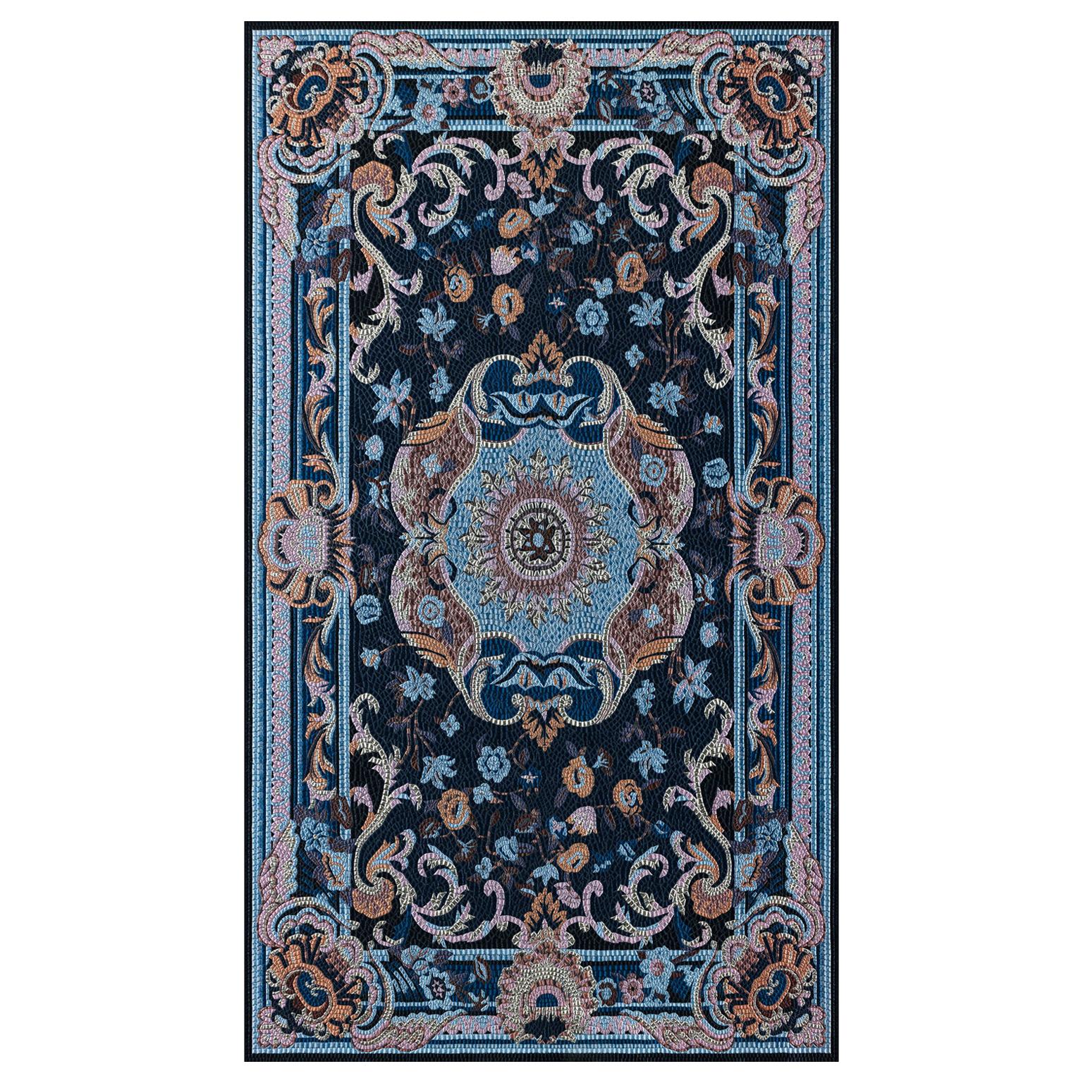 Fabric Tapestry with Artistic Rug Design Upholstered Panel on Demand For Sale