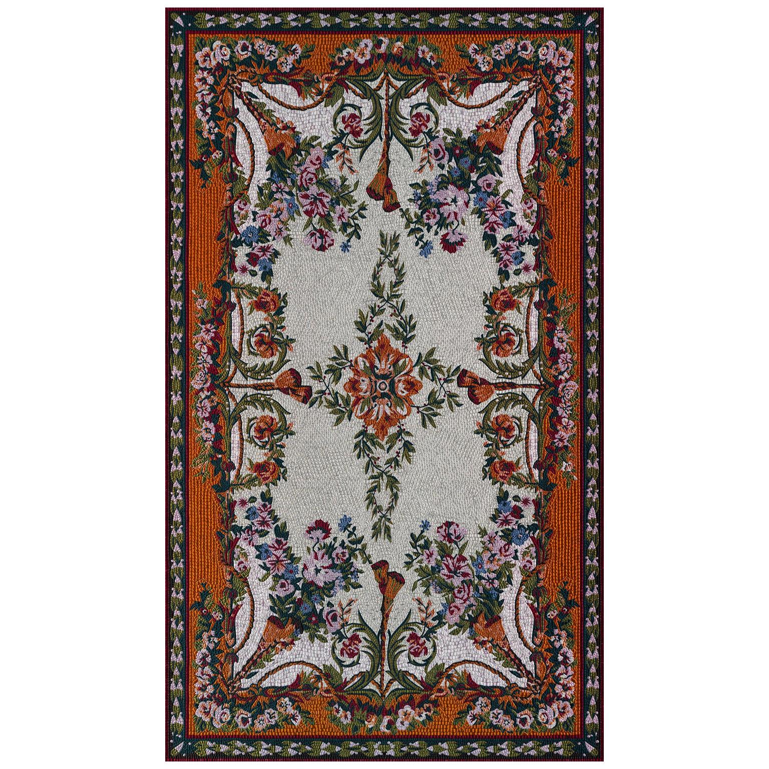 Fabric Tapestry with Artistic Rug Design Upholstered Panel on Demand