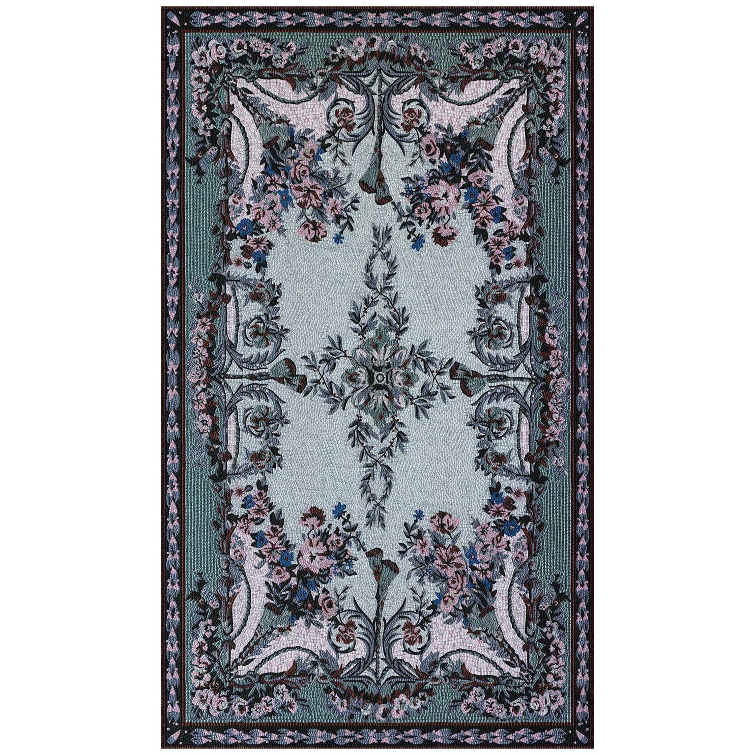 Fabric Tapestry with Artistic Rug Design Upholstered Panel on Demand For Sale