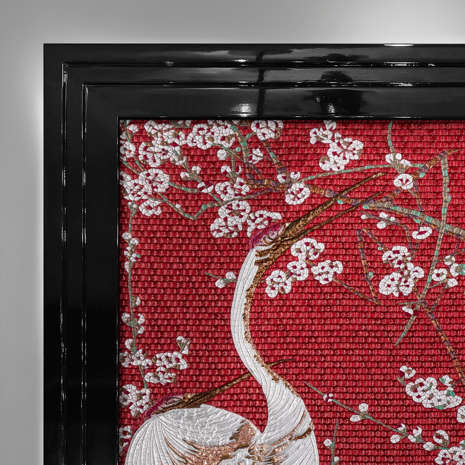 Tapiz de tela con diseño de garza Panel tapizado a petición Moderno en venta