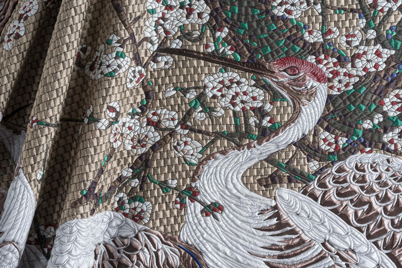 Stoff-Wandteppich mit Heron-Design, gepolstertes Wandteppich auf demand (Italienisch) im Angebot