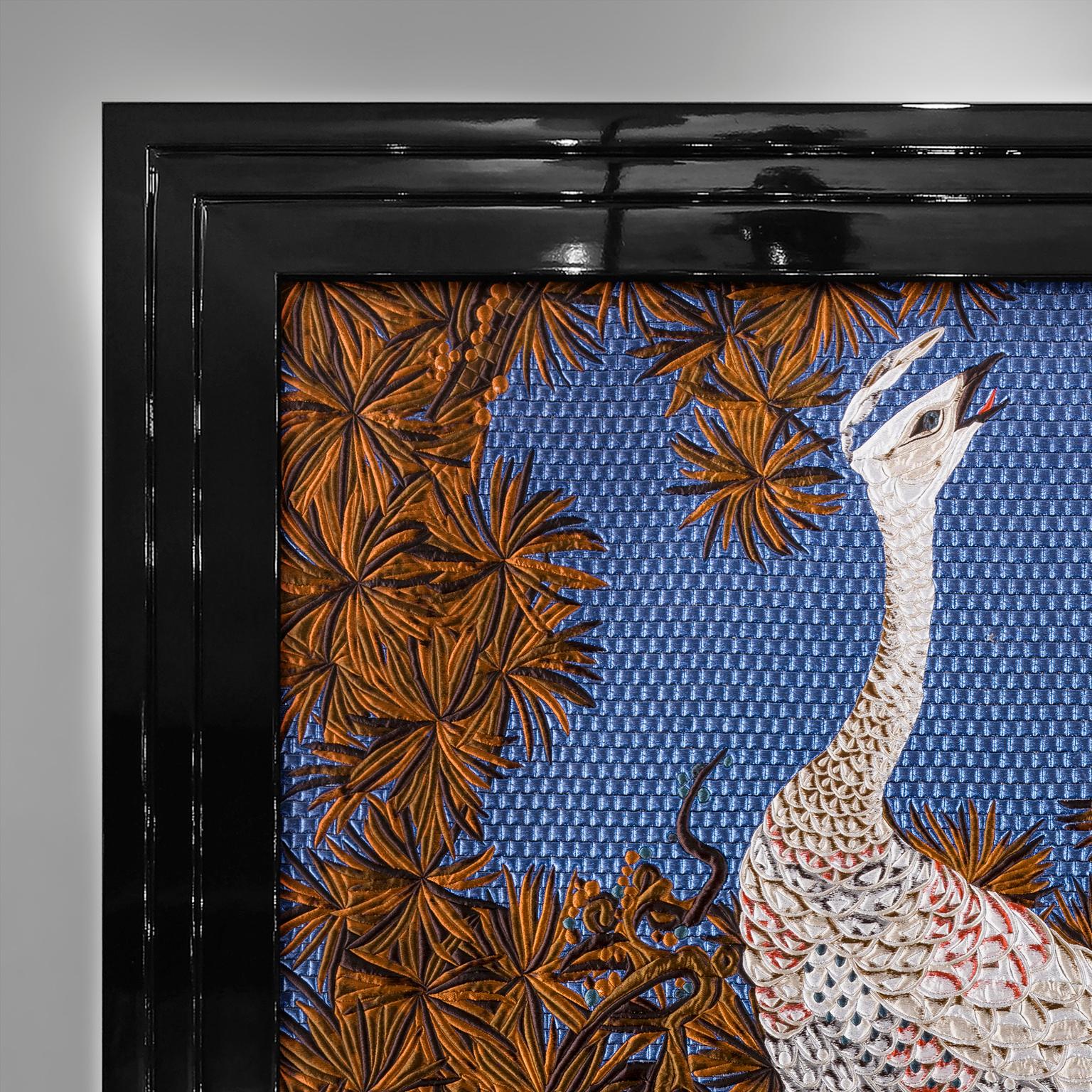 Tapiz de tela con diseño de pavo real Panel tapizado a petición Italiano en venta