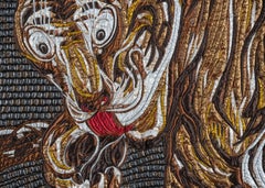 Fabric Tapestry with Tiger Design Upholstered Panel on Demand