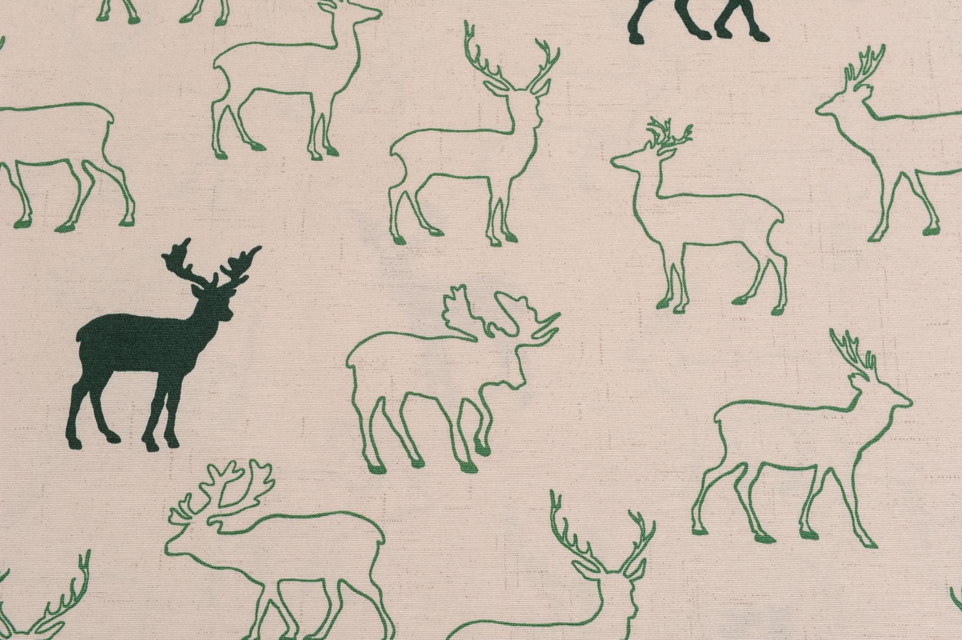 Other Textile Fabric with Green Deer For Sale