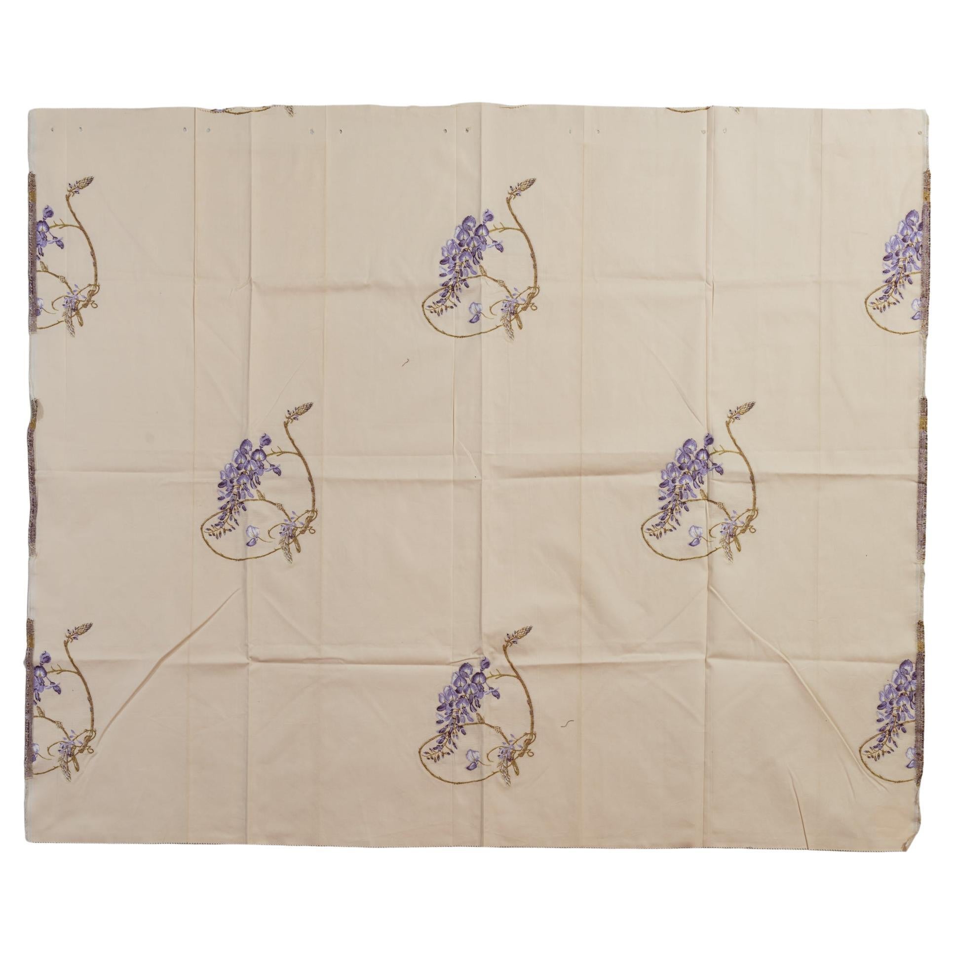 Fabric Lampas with Lilac Wisteria and An Idea