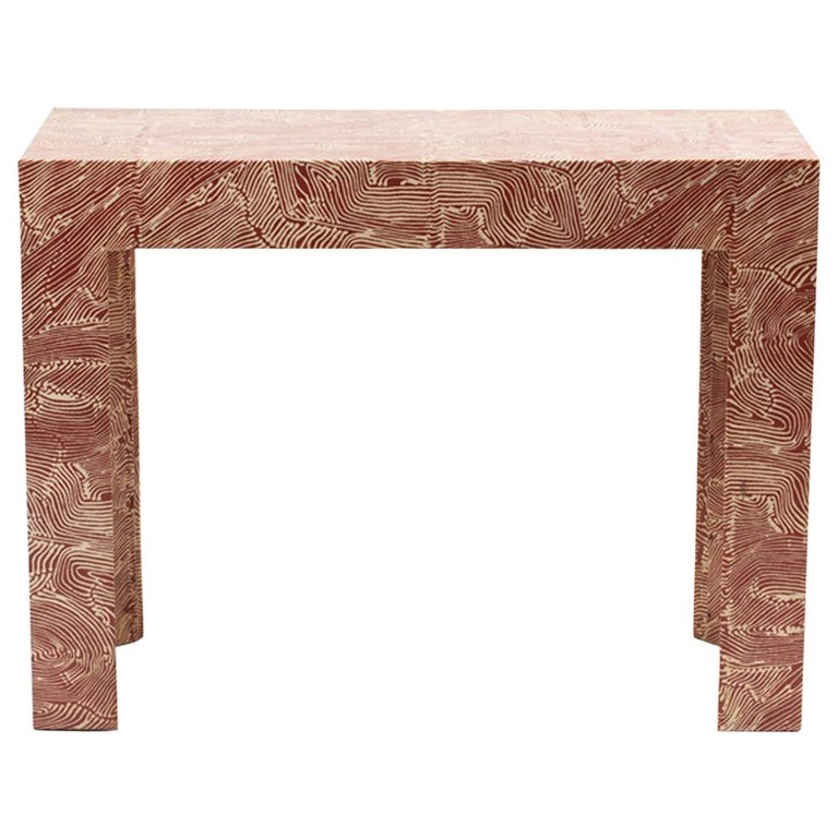 Fabric Wrapped Console Attributed To, Fabric Covered Console Table