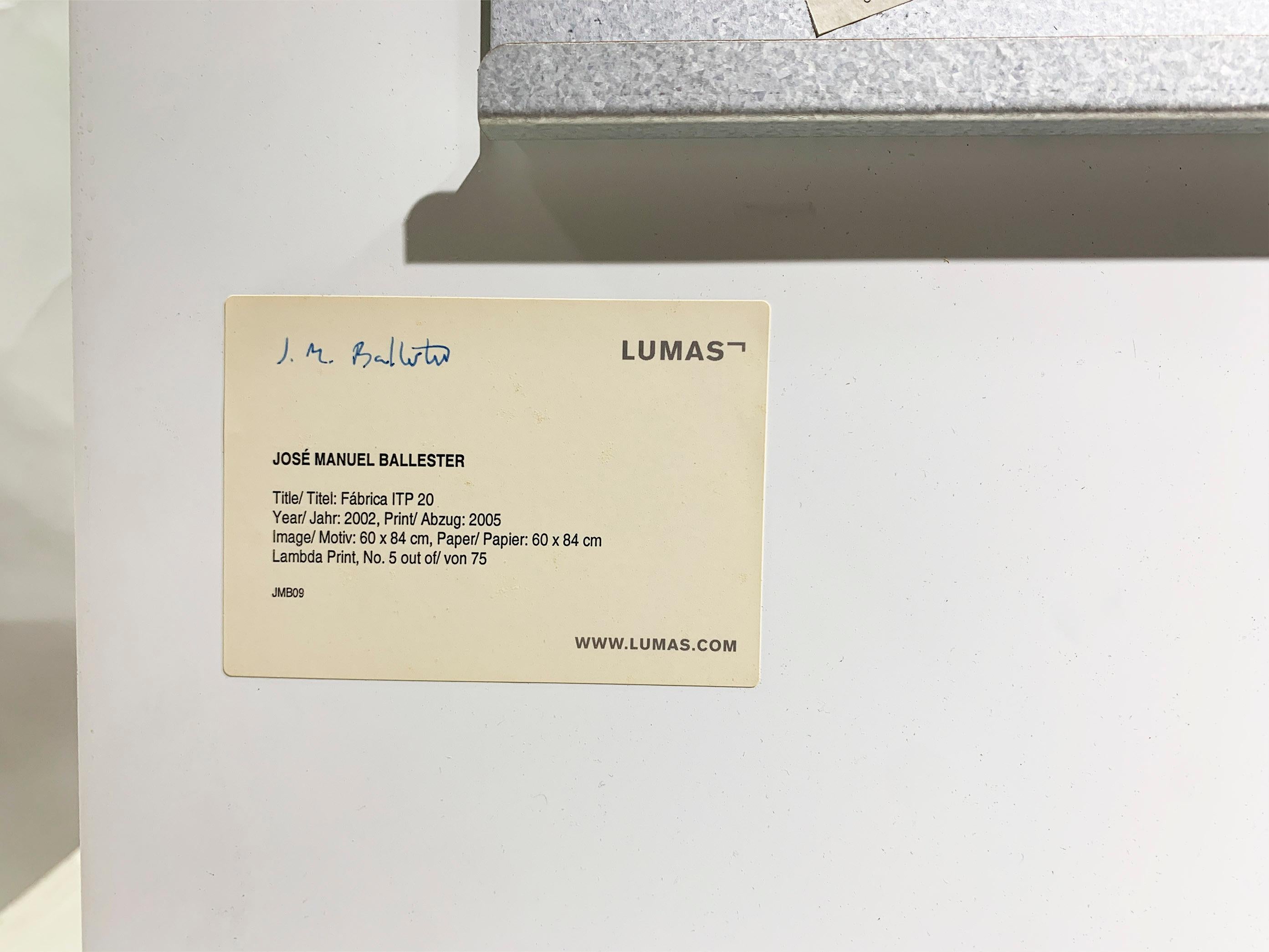 Fábrica ITP 20 Limited Edition Original Print, signed by José Manuel Ballester For Sale 1