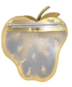 Fabrice Lucite Strawberry Brooch, 1980s