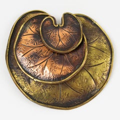 Fabrice Paris Copper and Brass Water Lily Floral Brooch