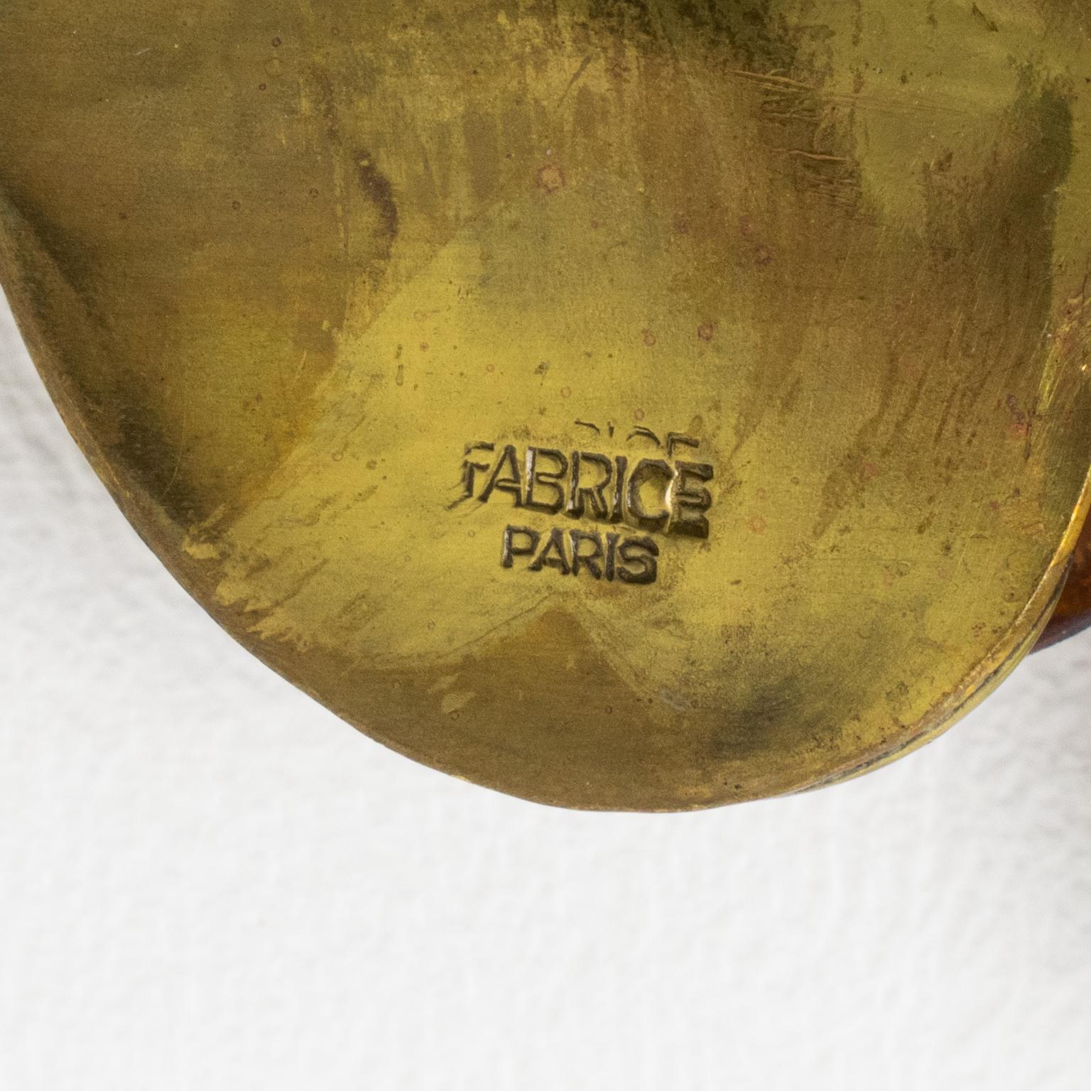Fabrice Paris Broche en laiton et cuivre Feuilles de nénuphar Pour femmes en vente