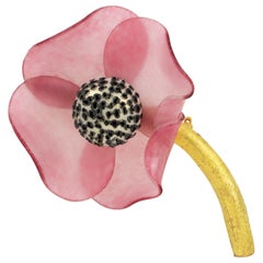 Lila Harz Pin Brosche Rosa Mohnblume von Fabrice Paris