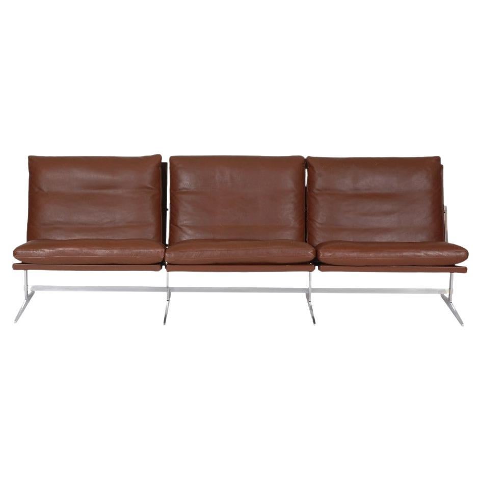 Fabricius and Kastholm 3 Pers Sofa with Brown Leather For Sale