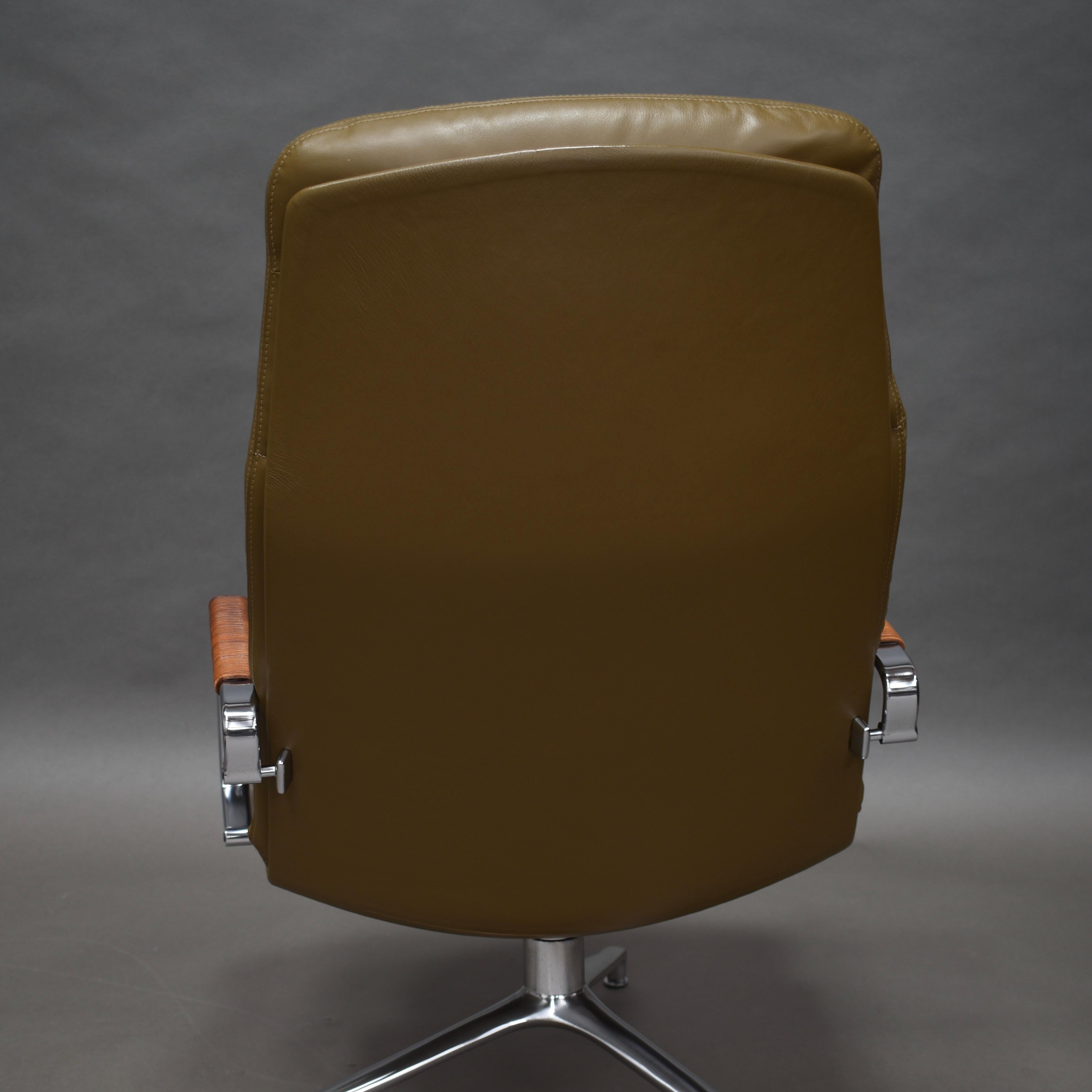 Fabricius and Kastholm FK86 for Kill International Leather Swivel Lounge Chairs 10